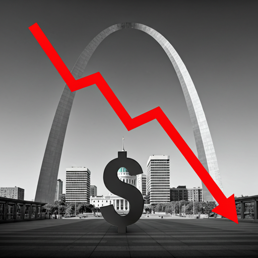 Graphic showing declining interest rates and mortgage savings in St. Loui